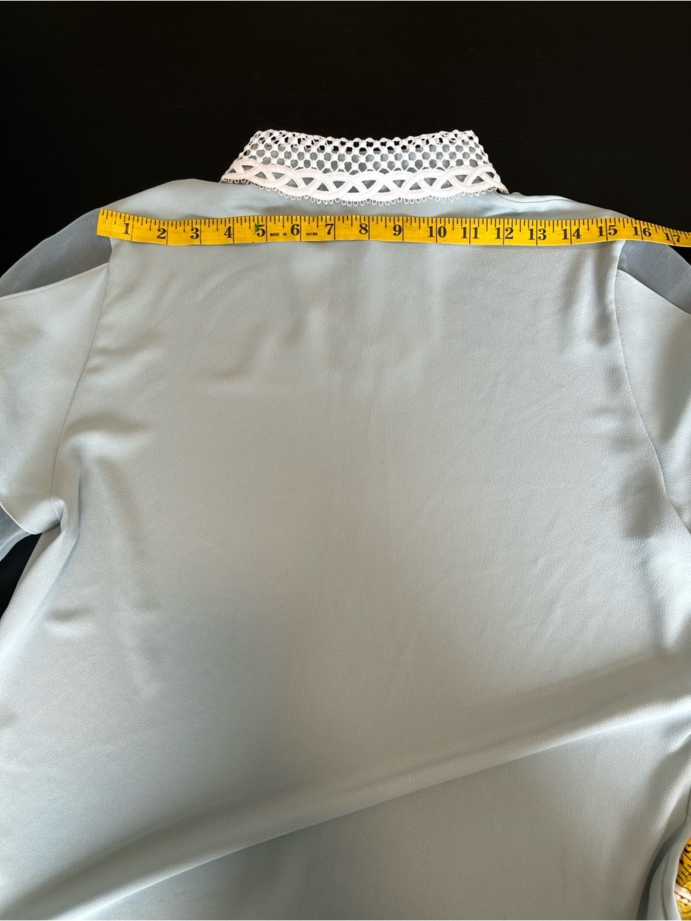 Lace Collar Seafoam Blouse - Mermaidcore Coquette Korean Office Chic - Picture 11 of 13